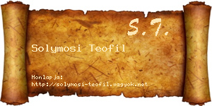 Solymosi Teofil névjegykártya